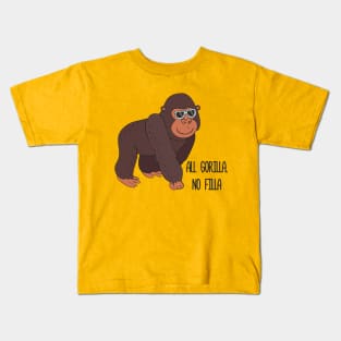 All Gorilla No Filla - Cute Awesome Funny Gorilla Design Kids T-Shirt